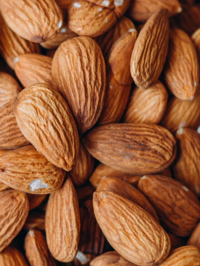 close up photo of brown almond nuts